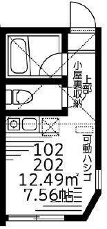 ボンブラン白楽(ワンルーム/1階)の間取り写真