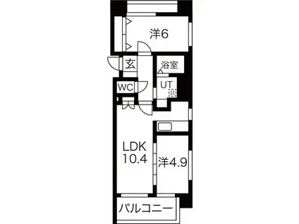 ルラシオン北9条通(2LDK/7階)の間取り写真