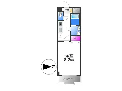 ルミエール八尾II(1K/7階)の間取り写真