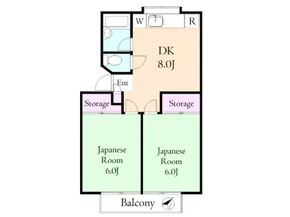 イーストパーク(2DK/2階)の間取り写真