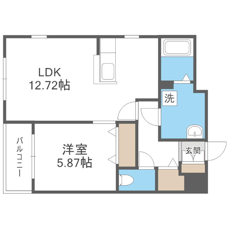 MAISON LETICIA(1LDK/1階)の間取り写真