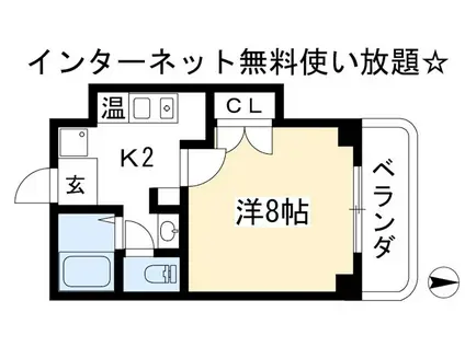 エルエーブハイツ(1K/4階)の間取り写真