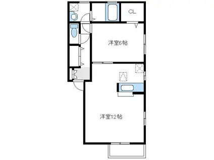 コンフォール(1LDK/2階)の間取り写真