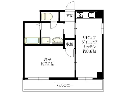 パストラル野毛マリア(1LDK/4階)の間取り写真