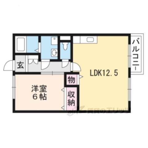 ウィンビューA棟(2DK/2階)の間取り写真