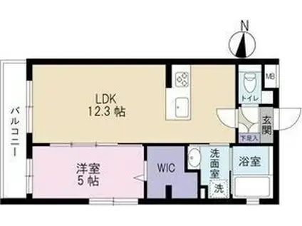 ライム海老塚(1LDK/3階)の間取り写真