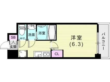 セレニテ神戸西エクラ(1K/4階)の間取り写真