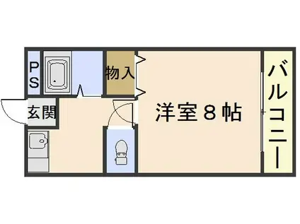 ファンテイル青江(1K/1階)の間取り写真