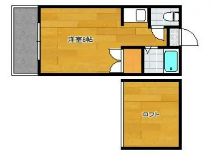 モナーク西片江(ワンルーム/2階)の間取り写真