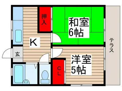 ポエム88(2K/1階)の間取り写真