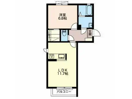 JR東海道本線 岐阜駅 バス乗車時間:19分 最寄りバス停で下車 徒歩2分 2階建 築18年(1LDK/1階)の間取り写真