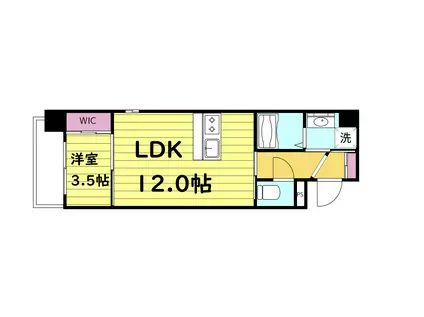 ウイルコート大今里西(1LDK/1階)の間取り写真