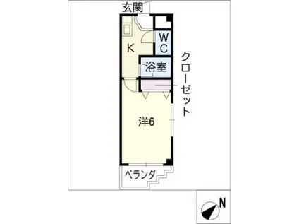愛教マンション安井(1K/2階)の間取り写真