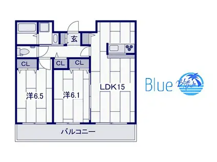 CHERRY HOUSE VI(2LDK/2階)の間取り写真