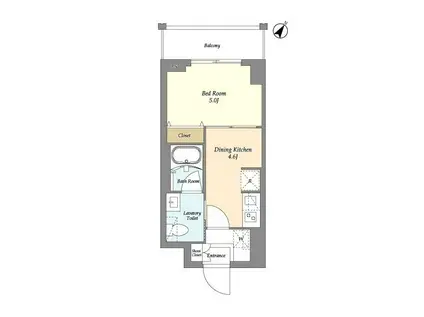 リテラス三ノ輪ウエスト(1DK/6階)の間取り写真