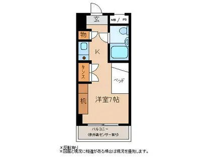 プラザ信州松本(1K/2階)の間取り写真