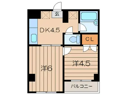 アークサニ-フラット(2DK/2階)の間取り写真