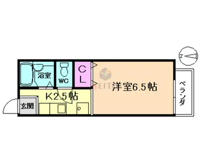 ラフィーネVI(ワンルーム/1階)の間取り写真