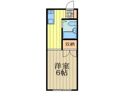 サニーフラット(1K/2階)の間取り写真