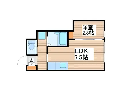 GLANZ 葉山(1DK/1階)の間取り写真