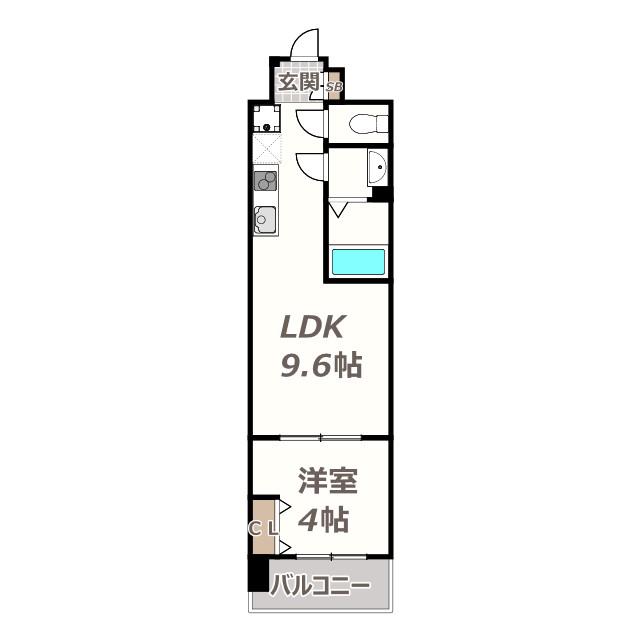 AND TERRACE 文の里(1LDK/2階)の間取り写真