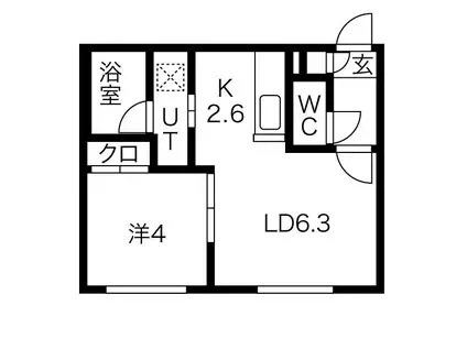 ALEGRIA南8条(1LDK/3階)の間取り写真