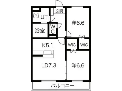 フォルテコート本郷町(2LDK/2階)の間取り写真