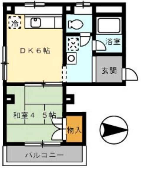 波田マンション(1DK/5階)の間取り写真