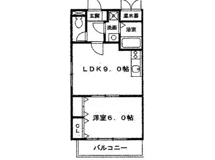 アリアンナ武庫之荘(1LDK/2階)の間取り写真