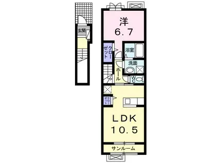 トッティ A(1LDK/2階)の間取り写真