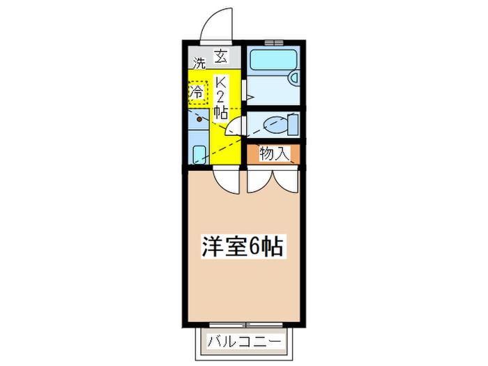 つゆきハイツ(1K/2階)の間取り写真
