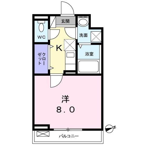 グランツ(1K/2階)の間取り写真