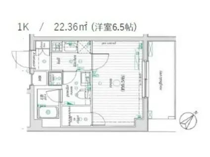 シンシア雪谷大塚CASA(1K/4階)の間取り写真