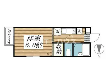 グランソレイユ(1K/1階)の間取り写真