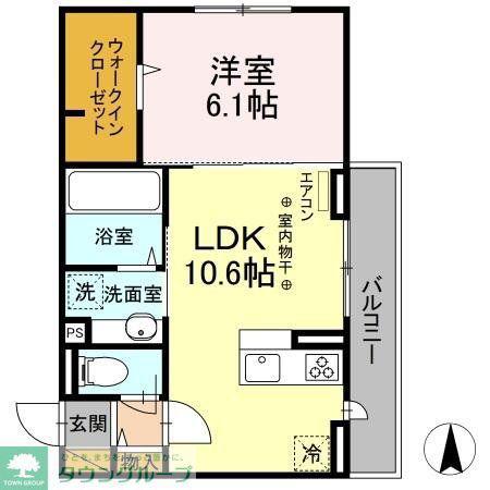 ディアス(1LDK/2階)の間取り写真