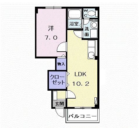 クラベール パートIII(1LDK/1階)の間取り写真