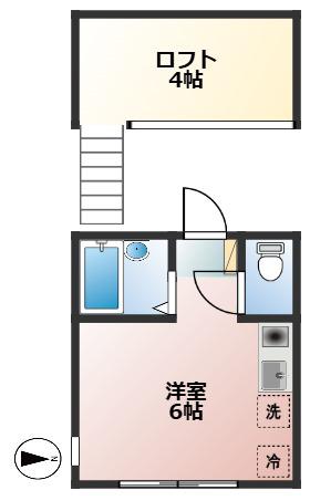 ベイヒルズ西横浜(ワンルーム/1階)の間取り写真