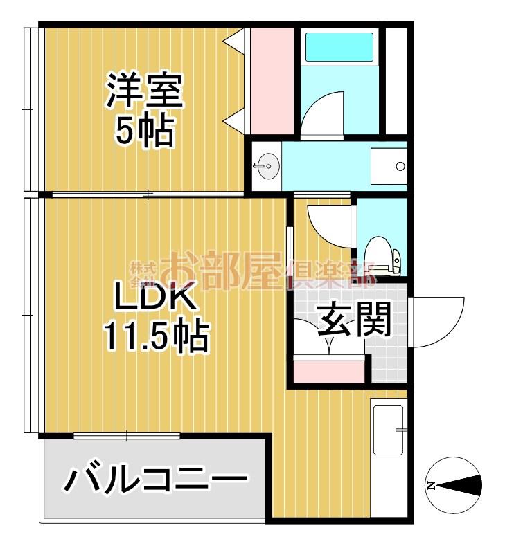 ブランドルフ(1LDK/3階)の間取り写真
