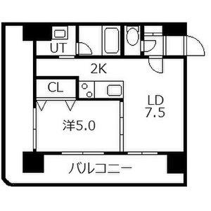 メープル元町(1LDK/3階)の間取り写真