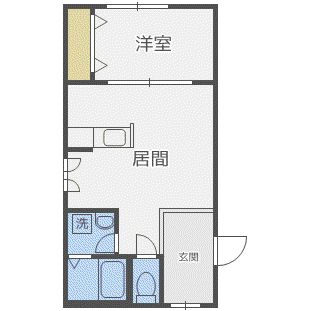 アトリア月寒(1LDK/4階)の間取り写真