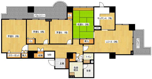 A.CITYタワーズウエスト(4LDK/20階)の間取り写真
