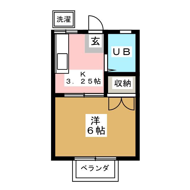 SKハイツ(1K/2階)の間取り写真