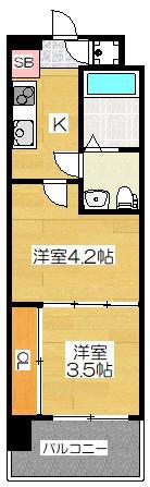 NO60 V TOWER 天神(2K/16階)の間取り写真