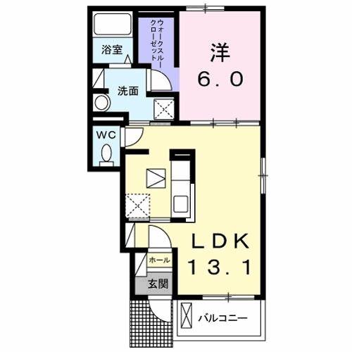 フォルシュ3丁目(1LDK/1階)の間取り写真