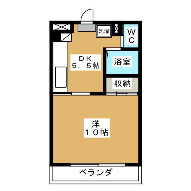 コスモ33(1DK/2階)の間取り写真