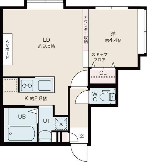地下鉄南北線 南平岸駅 徒歩4分 4階建 築11年(1LDK/1階)の間取り写真