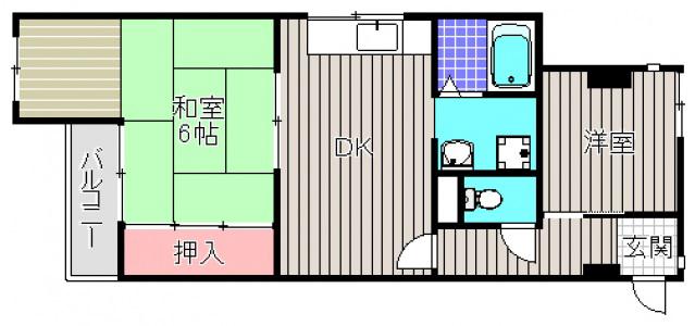 エクセシオール(2DK/5階)の間取り写真