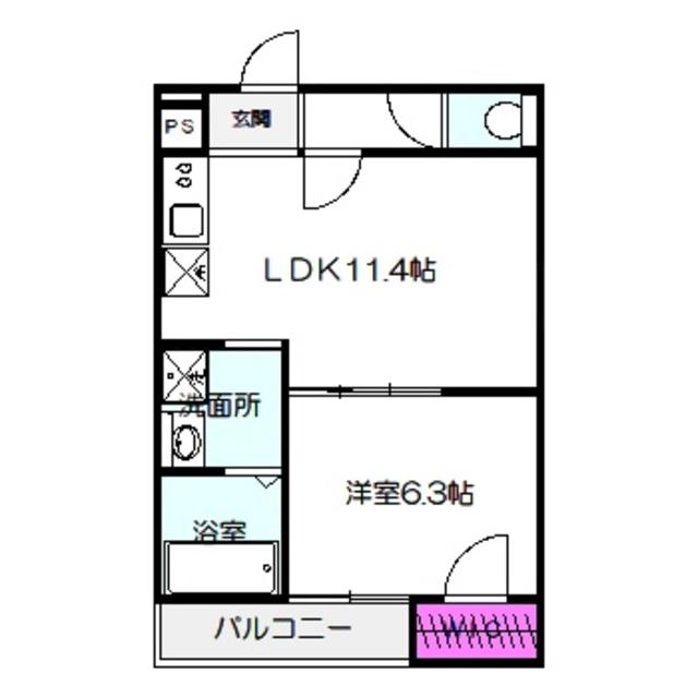 MAISON DEUXIEME メゾンドゥジエム(1LDK/1階)の間取り写真