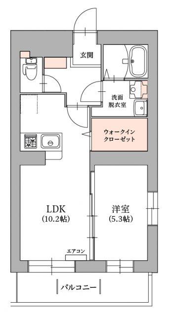 アラモファミリア杉崎町(1LDK/4階)の間取り写真