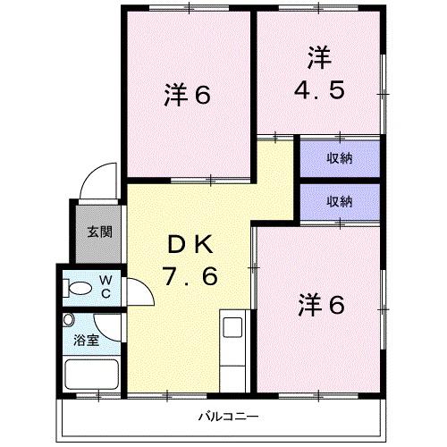 細澤マンション(3DK/2階)の間取り写真